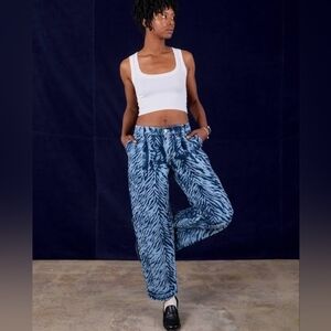 Big Bud Press Mid Rise Pleated Trouser - Painted Blue Tiger Denim